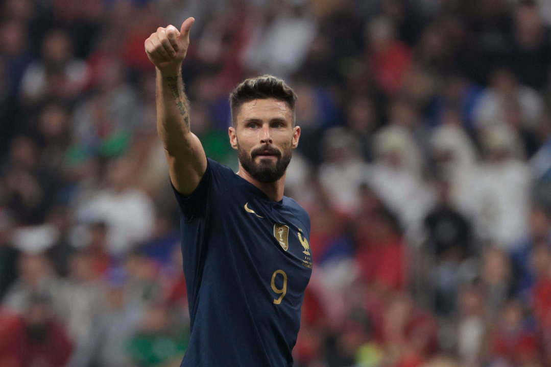 Olivier Giroud, máximo goleador histórico de de Francia que ha anunciado su retirada de la selección a la conclusión de la Eurocopa. EFE/ Juan Ignacio Roncoroni