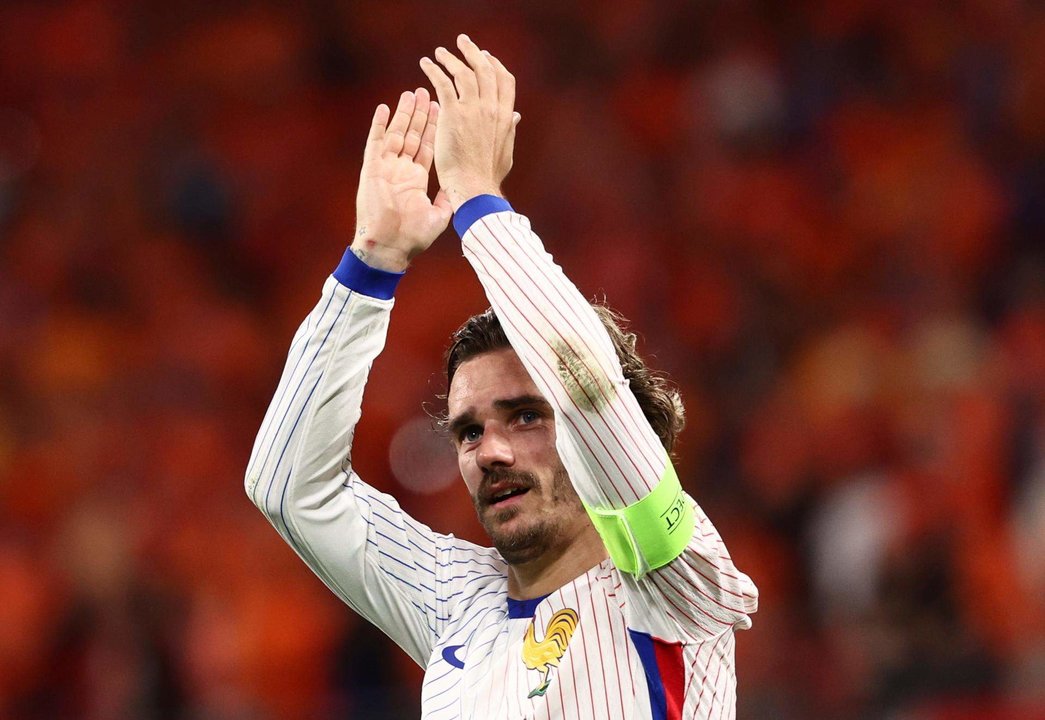 Antoine Griezmann tras el partido contra Países Bajos jugado en Leipzig, Alemania. EFE/EPA/ANNA SZILAGYI