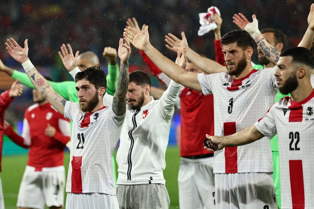 Los jugadores de Georgia en la UEFA EURO 2024. EFE/EPA/ANNA SZILAGYI