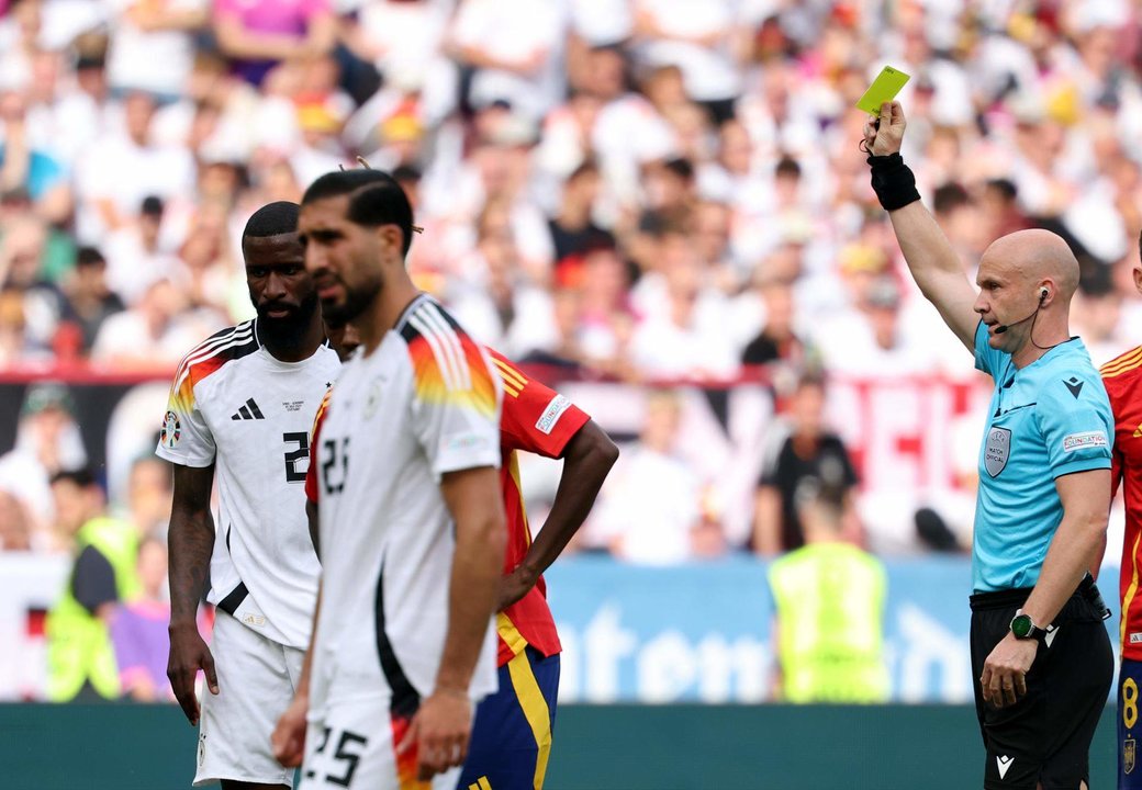 El alemán Antonio Rudiger, central del Real Madrid, durante el partido de cuartos de la Eurocopa entre España y Alemania en Stuttgart, Alemania. EFE/EPA/FRIEDEMANN VOGEL