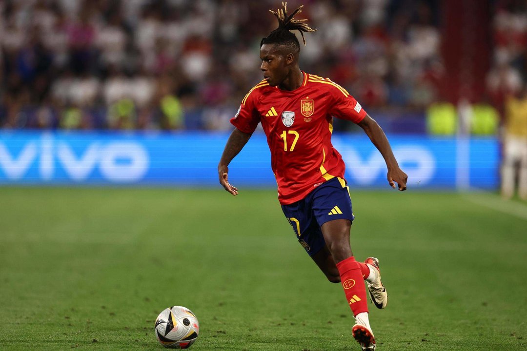 Nico Williams en la semifinal de la Eurocopa frente a Francia EFE/EPA/ANNA SZILAGYI